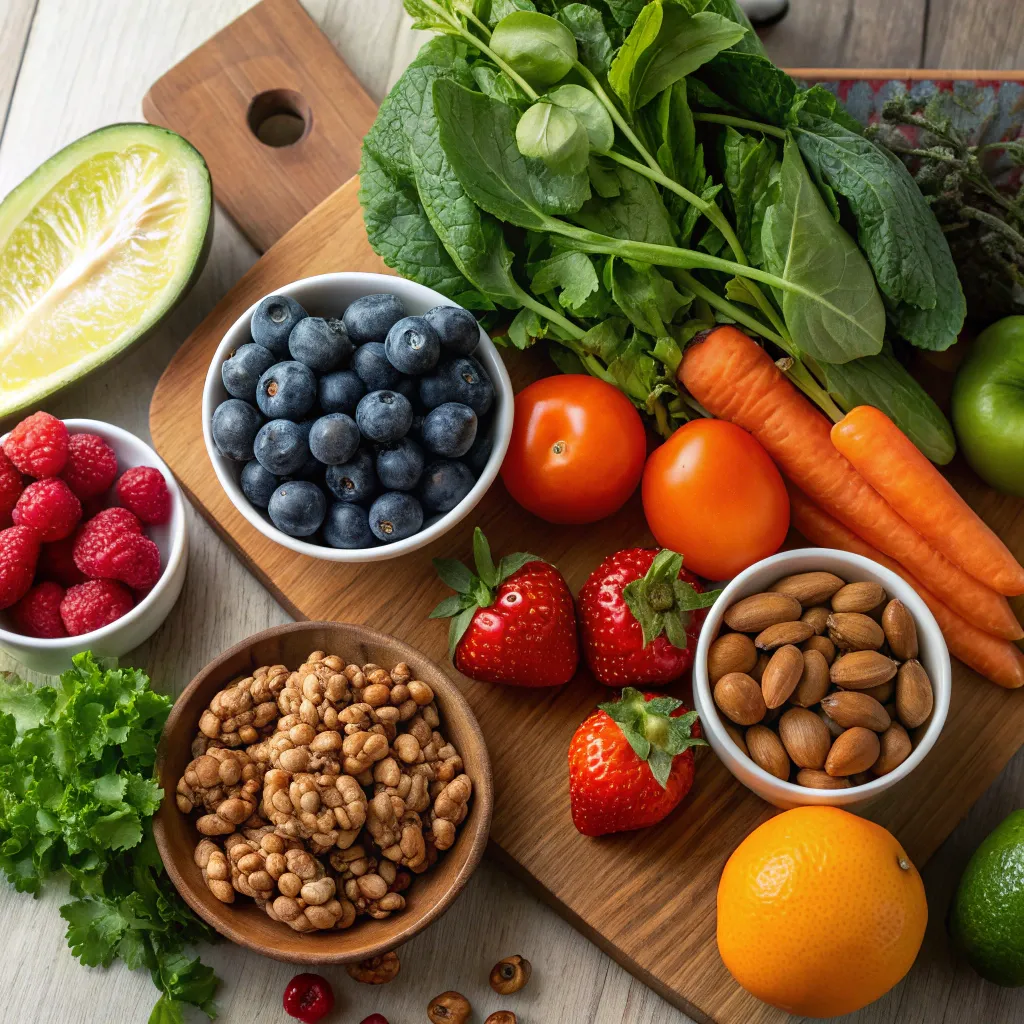 Assortment of fresh healthy ingredients
